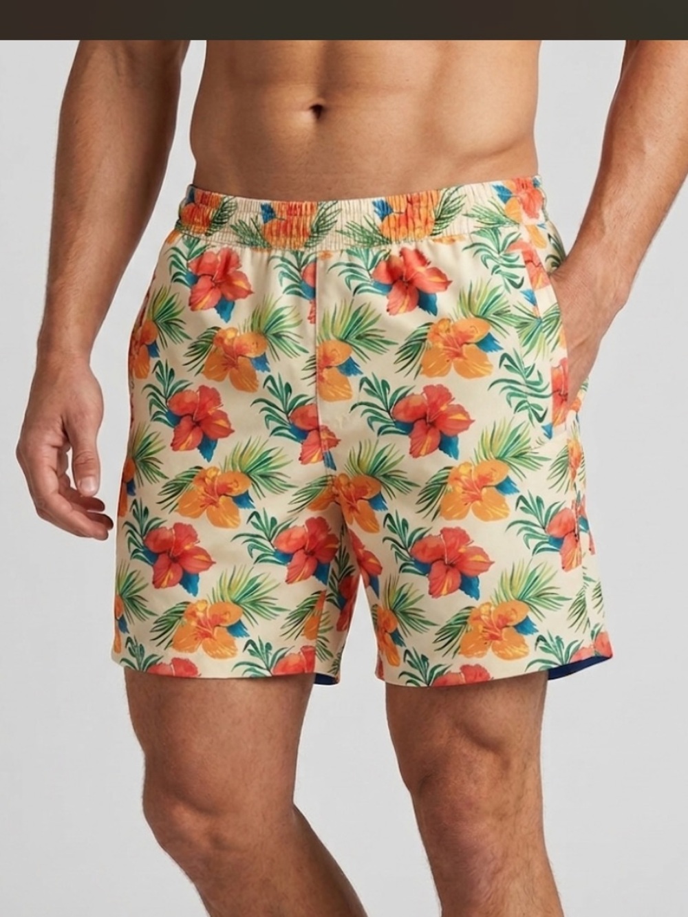 Birddogs Boom Hawaiian Tropical Floral Swim Shorts Size Large